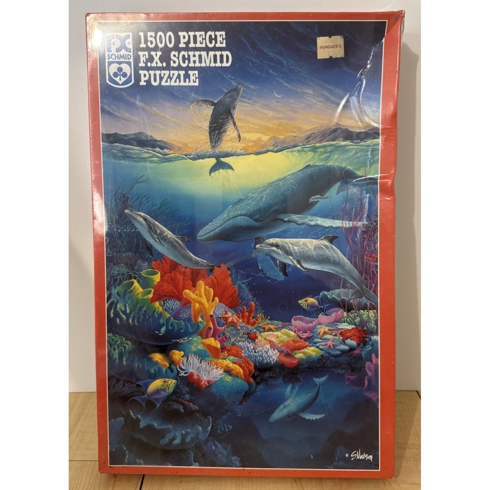 F.X. Schmid Sunset Reef 1500 Piece Jigsaw Puzzle 33.5x21.5in Marine Ocean Scene